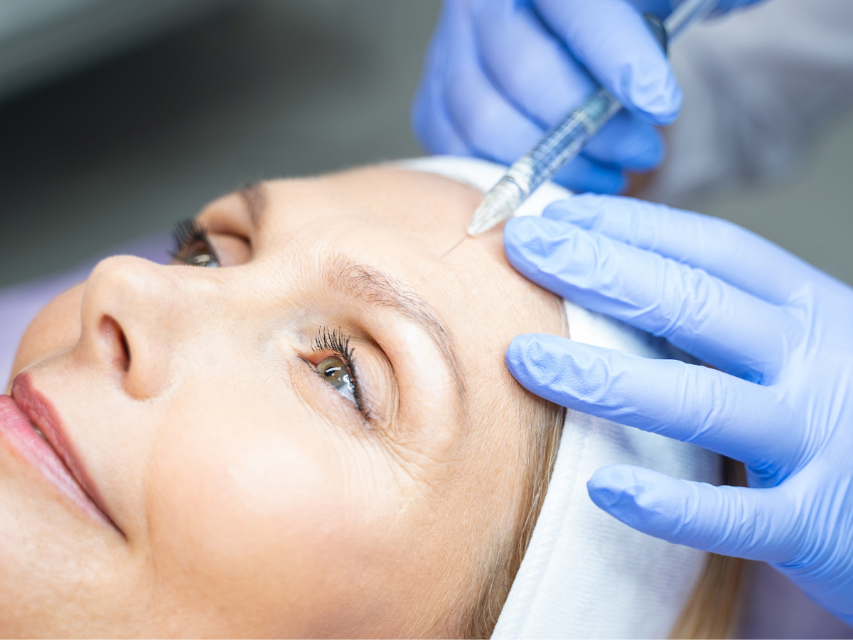 a woman getting botox injections